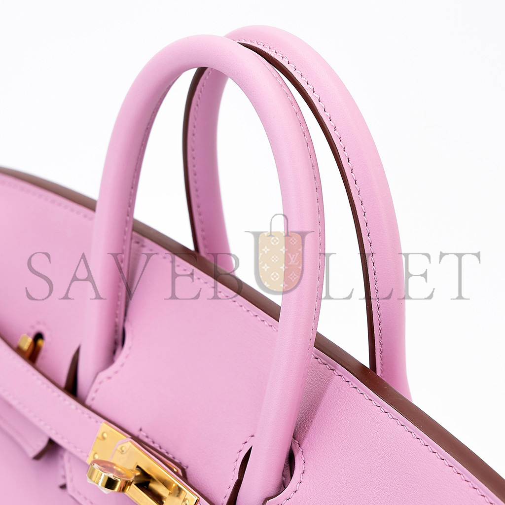 H**mes birkin 25 swift leather mallow purple gold buckle 10125717 (25*20*13cm)